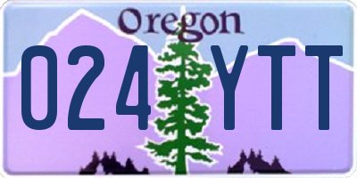 OR license plate 024YTT