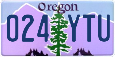OR license plate 024YTU