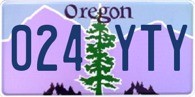 OR license plate 024YTY