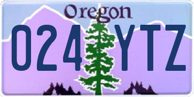 OR license plate 024YTZ