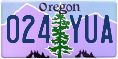 OR license plate 024YUA