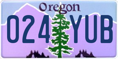 OR license plate 024YUB