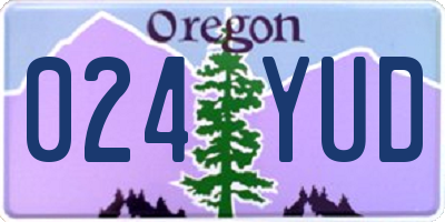 OR license plate 024YUD