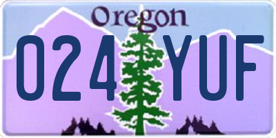OR license plate 024YUF