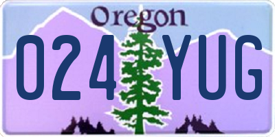 OR license plate 024YUG