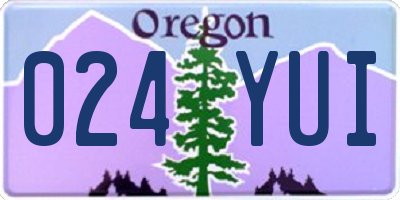 OR license plate 024YUI