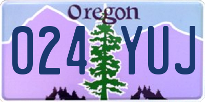 OR license plate 024YUJ