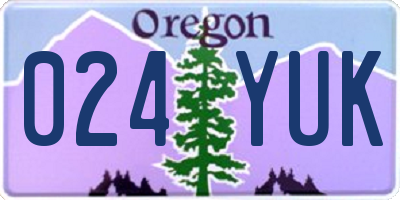 OR license plate 024YUK