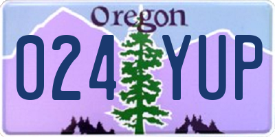 OR license plate 024YUP