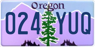 OR license plate 024YUQ
