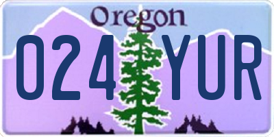 OR license plate 024YUR