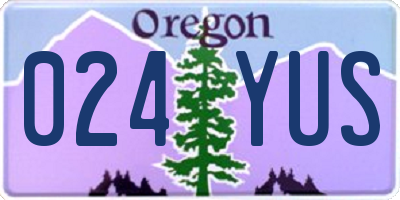 OR license plate 024YUS