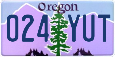 OR license plate 024YUT
