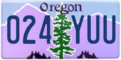 OR license plate 024YUU