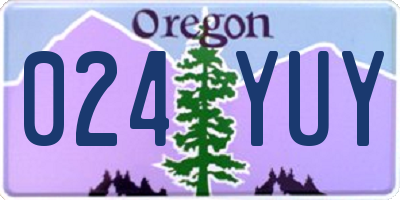 OR license plate 024YUY