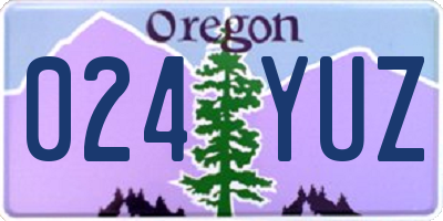 OR license plate 024YUZ