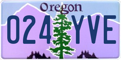 OR license plate 024YVE