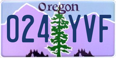 OR license plate 024YVF