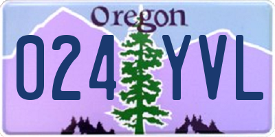 OR license plate 024YVL