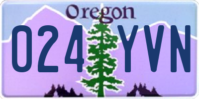 OR license plate 024YVN