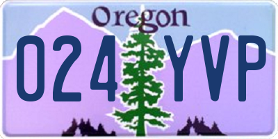 OR license plate 024YVP