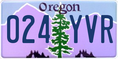 OR license plate 024YVR