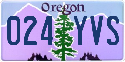 OR license plate 024YVS