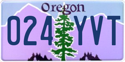 OR license plate 024YVT