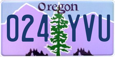 OR license plate 024YVU