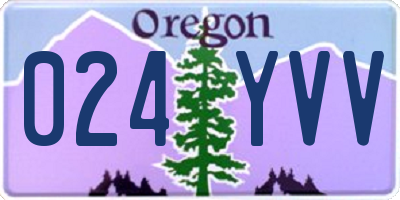 OR license plate 024YVV