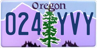 OR license plate 024YVY