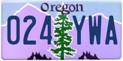 OR license plate 024YWA
