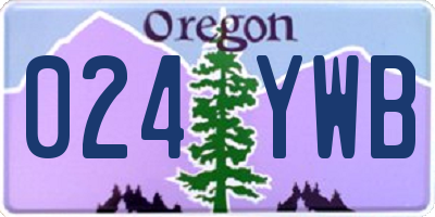 OR license plate 024YWB