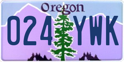 OR license plate 024YWK