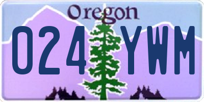OR license plate 024YWM