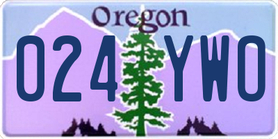 OR license plate 024YWO