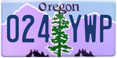 OR license plate 024YWP