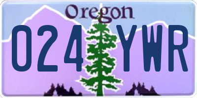 OR license plate 024YWR