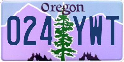 OR license plate 024YWT