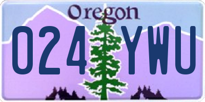 OR license plate 024YWU