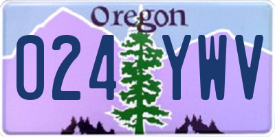 OR license plate 024YWV