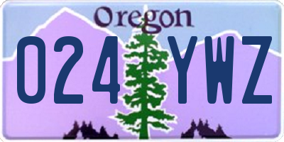 OR license plate 024YWZ
