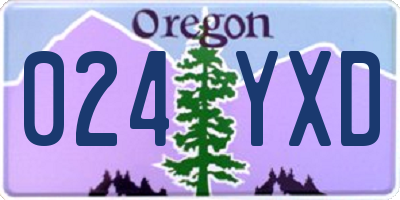 OR license plate 024YXD