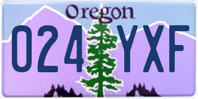 OR license plate 024YXF