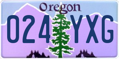 OR license plate 024YXG