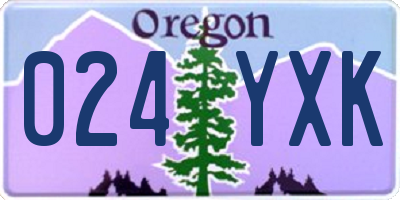 OR license plate 024YXK