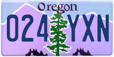 OR license plate 024YXN