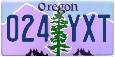 OR license plate 024YXT