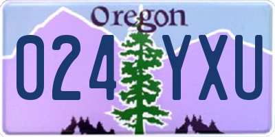 OR license plate 024YXU