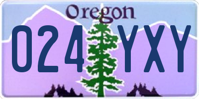 OR license plate 024YXY